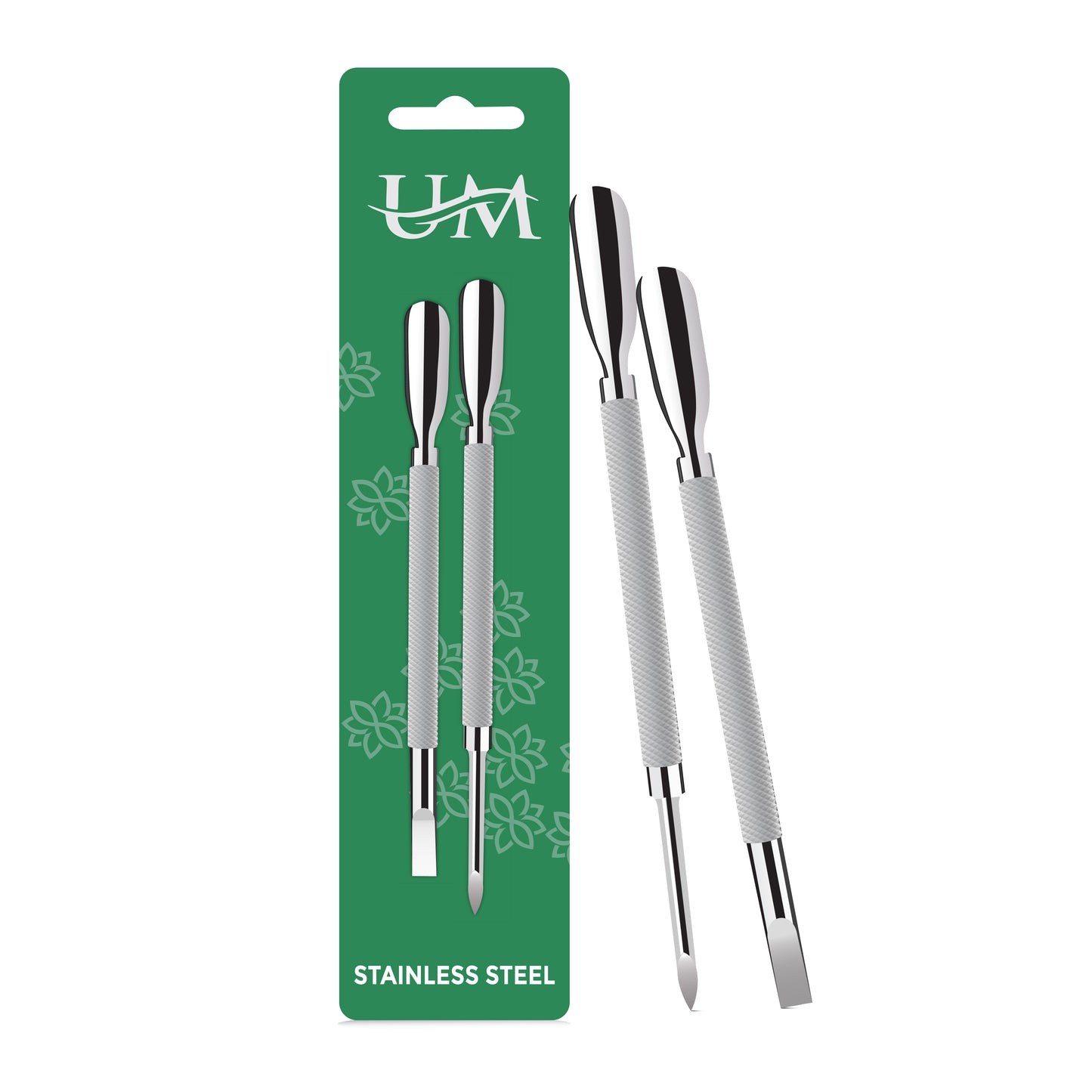 Cuticle Pusher and Spoon Nail Cleaner 2PCS Set | Dual Ended | Nail Care Tool | Easy to Use Fingernail and Toenail | Pedicure Manicure Tools
