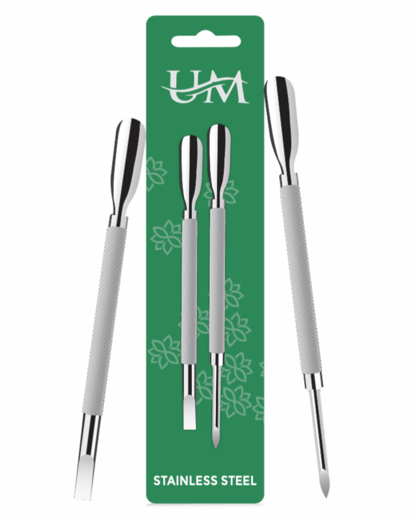Cuticle Pusher and Spoon Nail Cleaner 2PCS Set | Dual Ended | Nail Care Tool | Easy to Use Fingernail and Toenail | Pedicure Manicure Tools