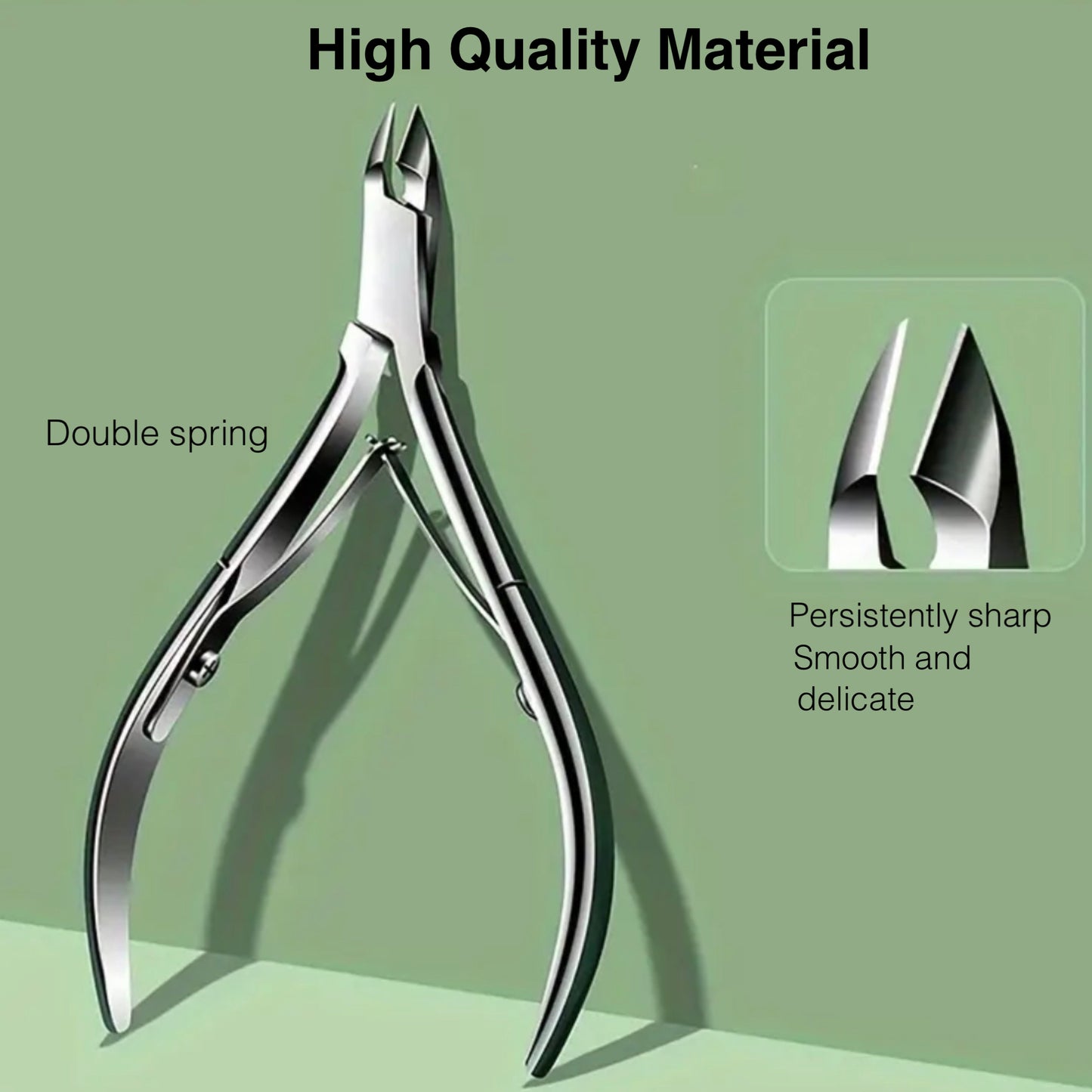Cuticle Nippers 3PCS travel set Hangnail Remover Tweezer Pusher Pedicure Manicure Tool Double Spring
