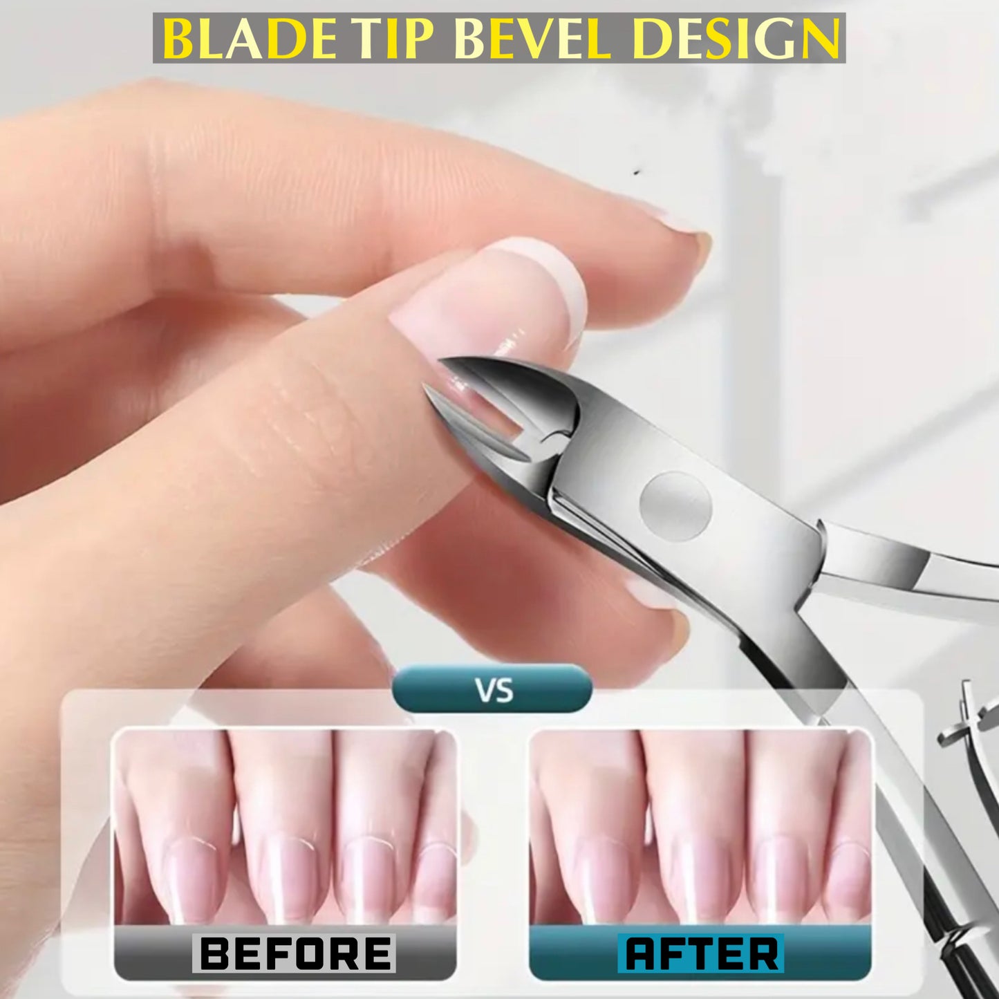 Cuticle Nippers 3PCS travel set Hangnail Remover Tweezer Pusher Pedicure Manicure Tool Double Spring