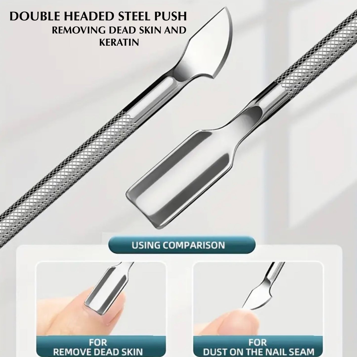Cuticle Nippers 3PCS travel set Hangnail Remover Tweezer Pusher Pedicure Manicure Tool Double Spring