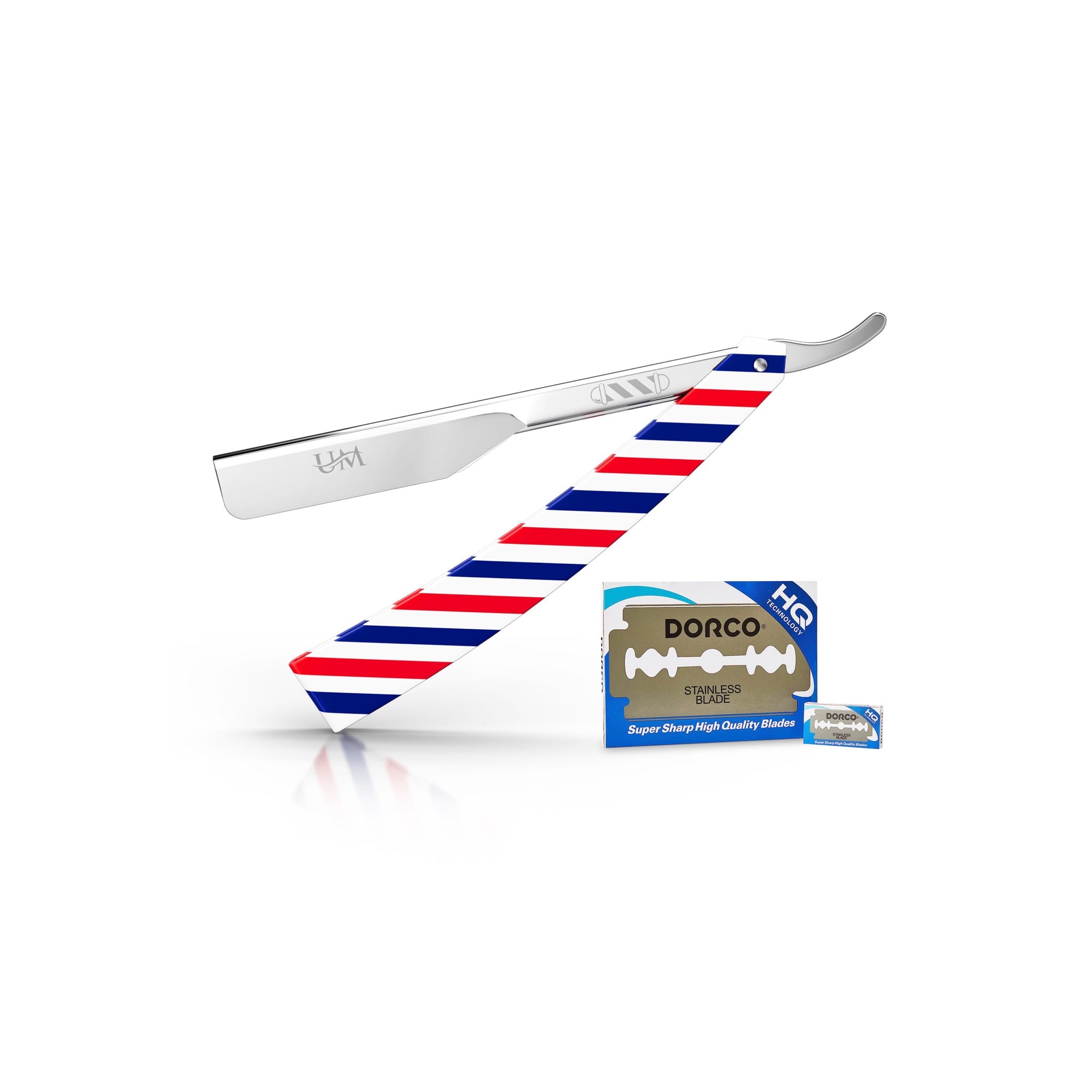 Straight Edge Razor with 10 double Edge Blades – UM Supplies