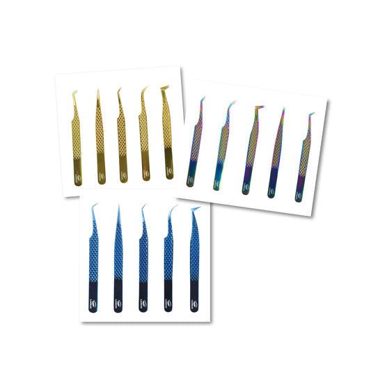 Eyelash Extension Tweezers Set of 5